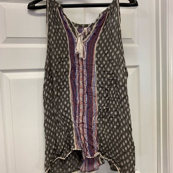 Live 4 Truth Boho Western Print Tassel Tie Sleeveless Top sz 3X - Picture 1 of 6